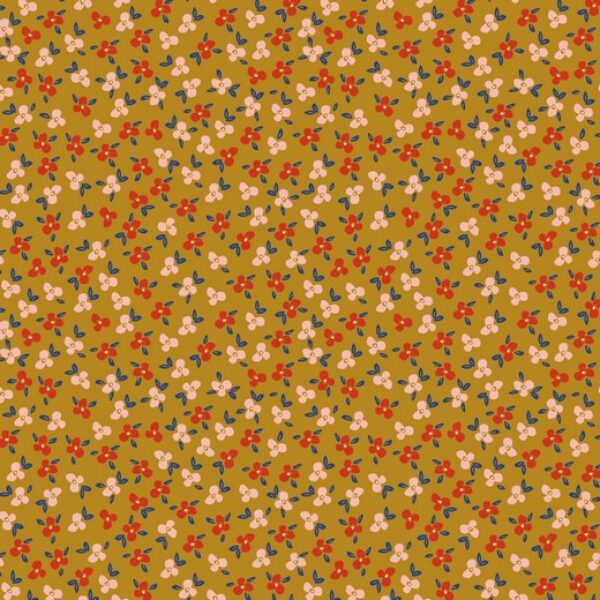 Jersey little flowers ochre.