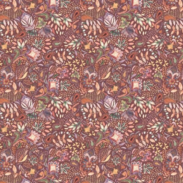 French Terry digital paisley rouge.