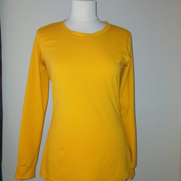Longsleeve voor dames maat 32 tot 54, getailleerd model.