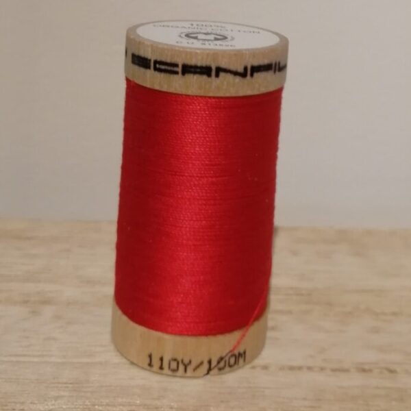 Bio Organic Scanfil katoengaren 100m, kleur rood.