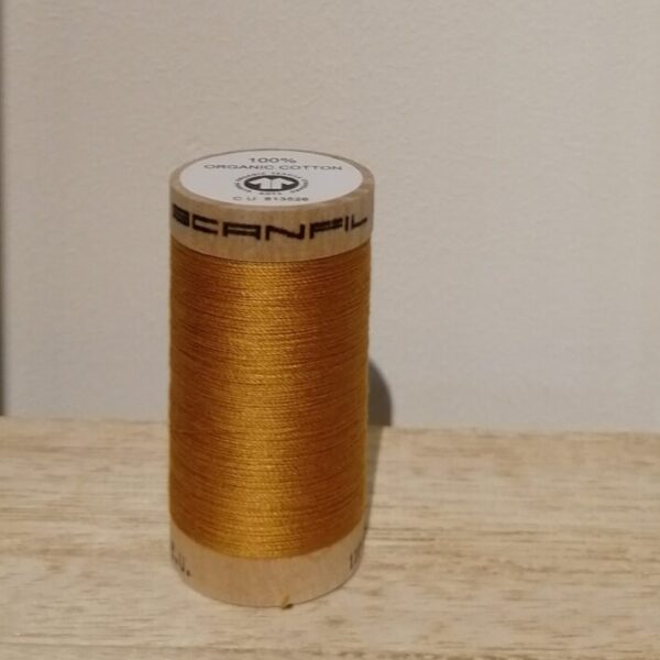 Bio Organic Scanfil katoengaren 100m, kleur oranjebruin/goud.