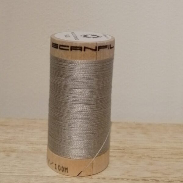 Bio Organic Scanfil katoengaren 100m, kleur zilvergrijs.