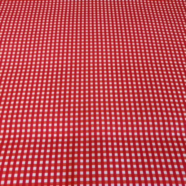 Katoen met ruitjes red/orange.