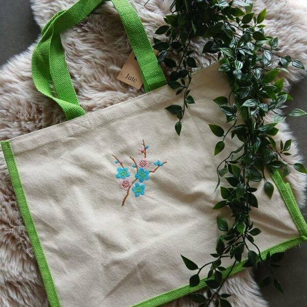 Classic shopper van jute (bio) : flowers