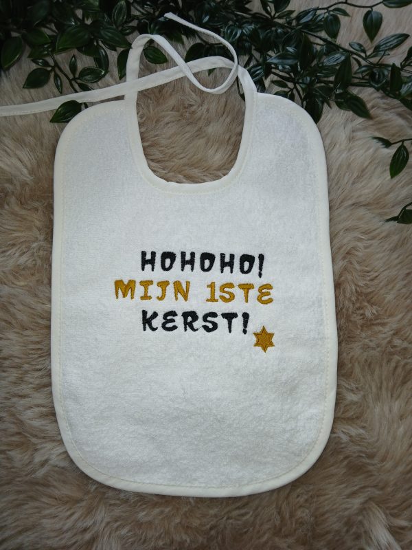 Slabbetje met koordjes : Hohoho! Mijn 1ste Kerst! + ster.