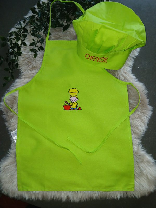 Keukenset voor kinderen : short met koksmuts kleine kok.