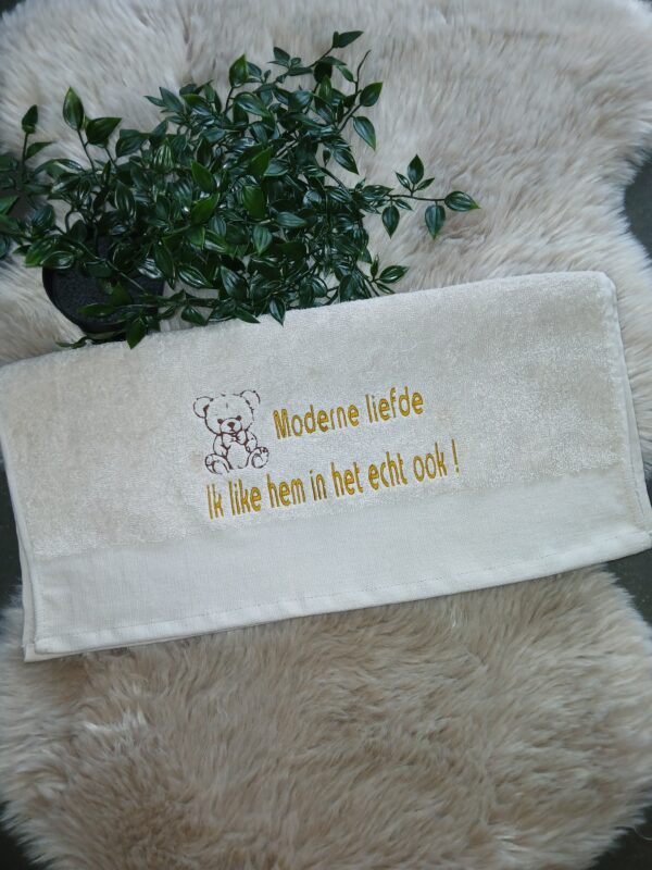 Handdoek : Moderne liefde ik like hem in het echt ook!