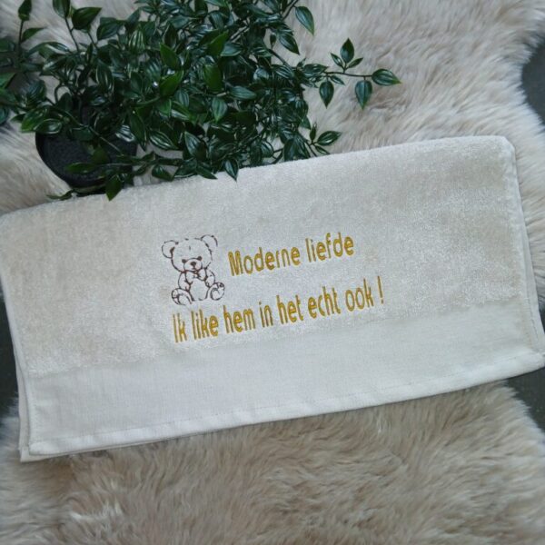 Handdoek : Moderne liefde ik like hem in het echt ook!