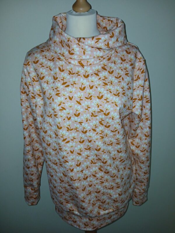 Dames sweater met tailleboord, maat XS tot XXXL.