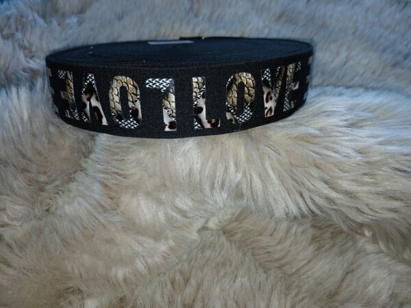Taille sierelastiek Love Zilver slang, 4 cm.