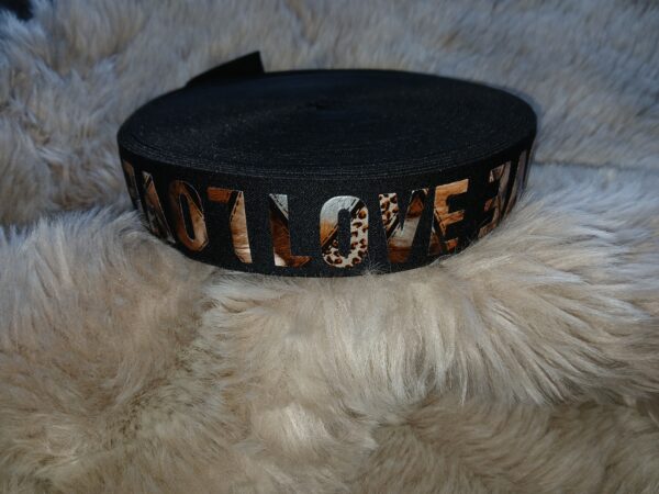Taille sierelastiek Love Zilver panter, 4 cm.