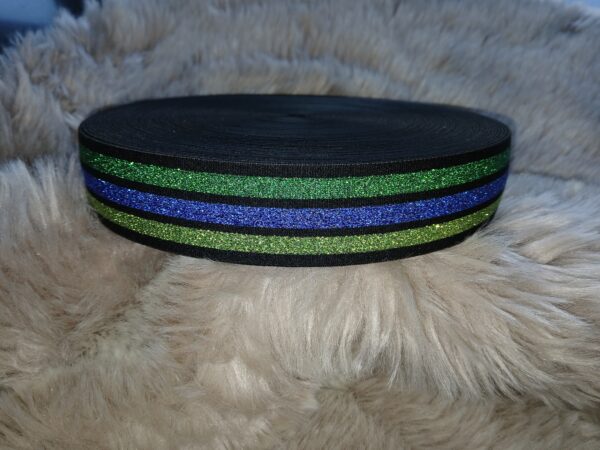 Taille sierelastiek Multi color groen, 4 cm.