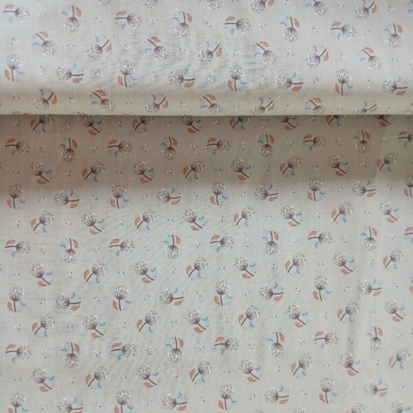 Poplin katoen paardenbloem, taupe.