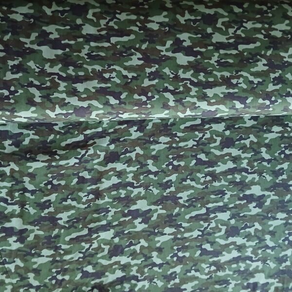 Poplin katoen camouflage, army green.