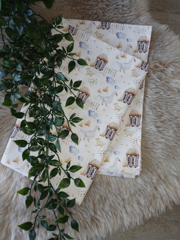 Laken voor ledikant : boerderijdieren eendjes.