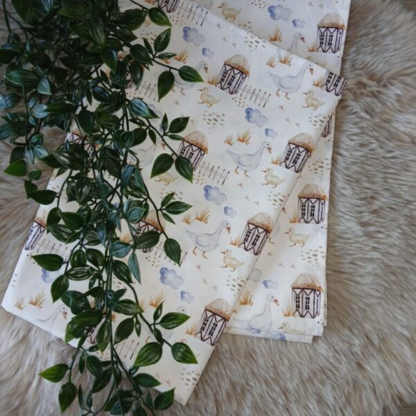Laken voor ledikant : boerderijdieren eendjes.