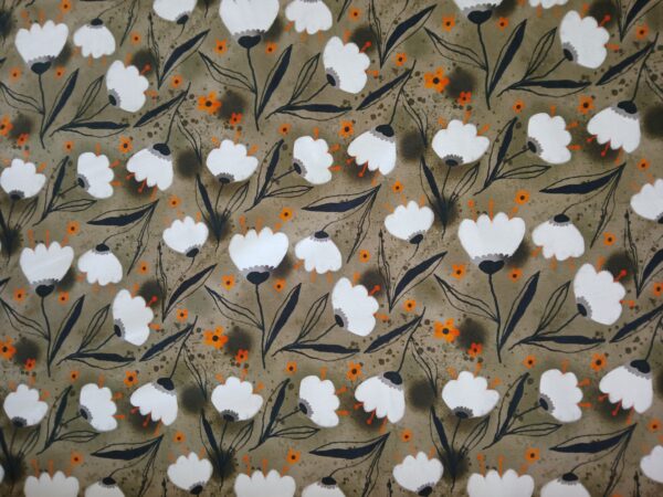 Jersey digitaal Tulpen, kleur army. NIEUW BINNEN