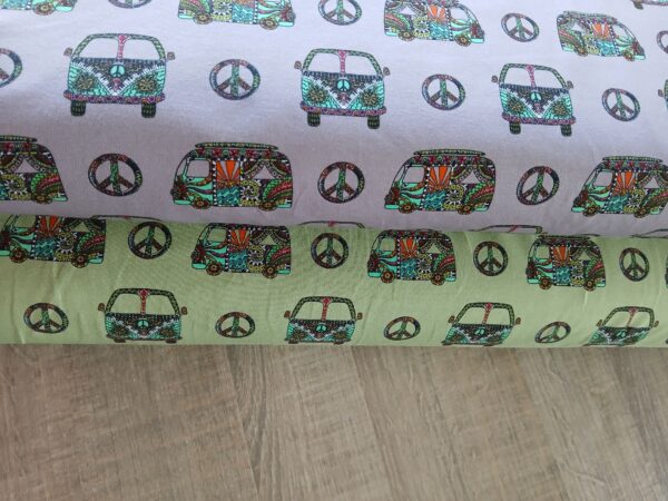 Jersey VW busje peace and love, oudgroen. - Afbeelding 2