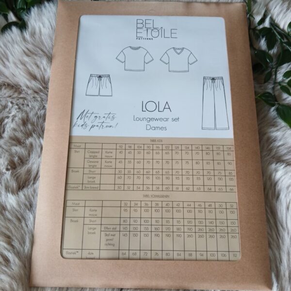 Papieren naaipatroon van Bel Etoile Lola : Loungewear set (+ gratis kidspatroon)
